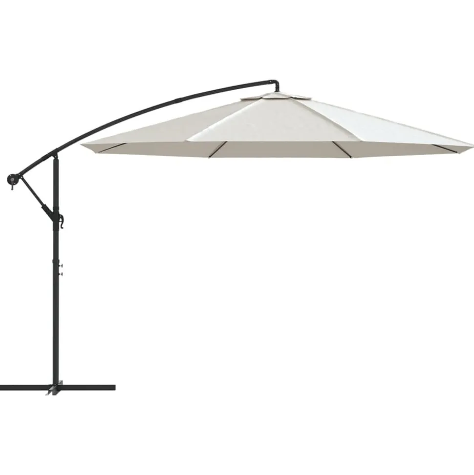 MAISON EXCLUSIVE - Parasol de jardin en porte-à-faux 3,5 m blanc sable