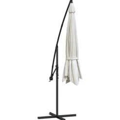 MAISON EXCLUSIVE - Parasol de jardin en porte-à-faux 3,5 m blanc sable