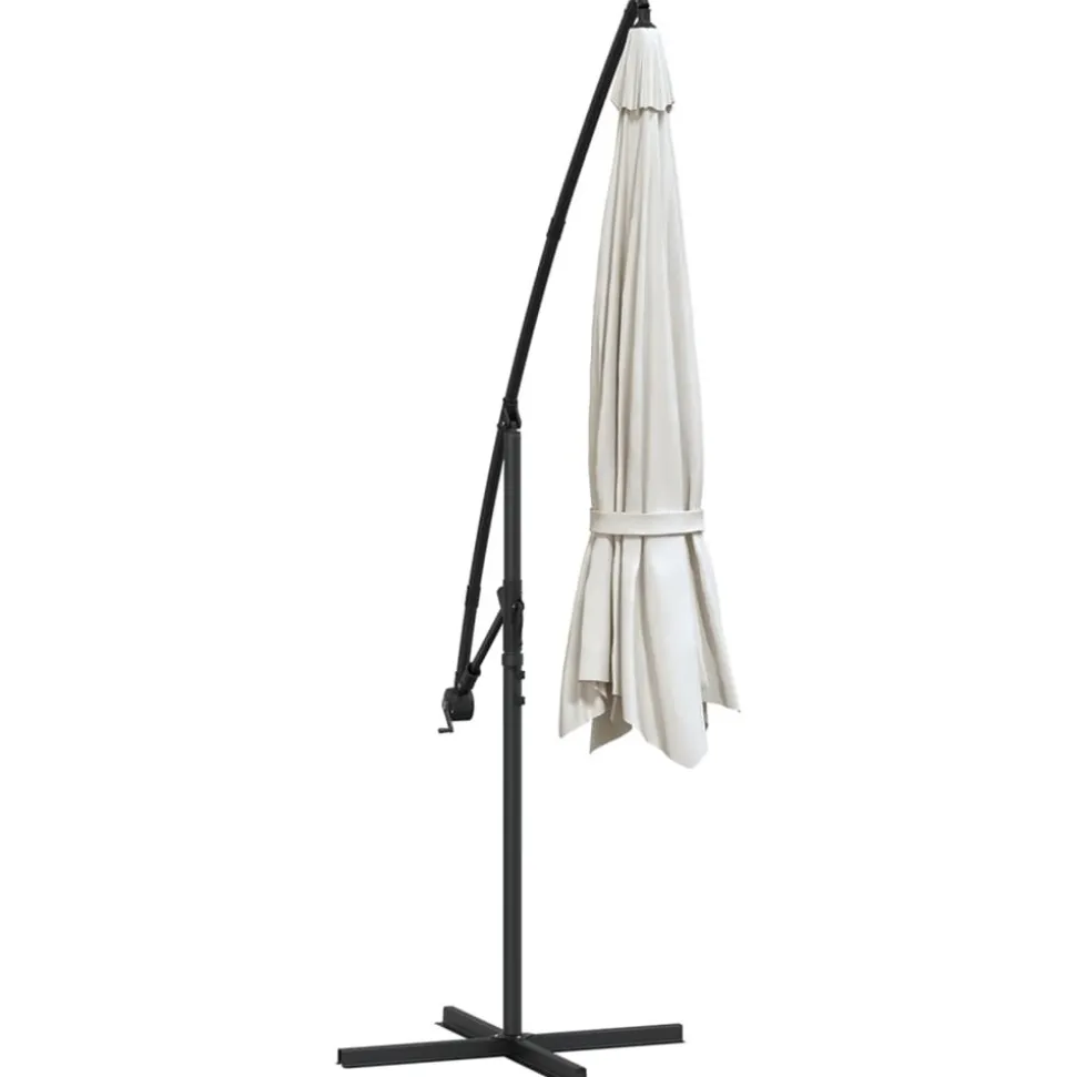 MAISON EXCLUSIVE - Parasol de jardin en porte-à-faux 3,5 m blanc sable