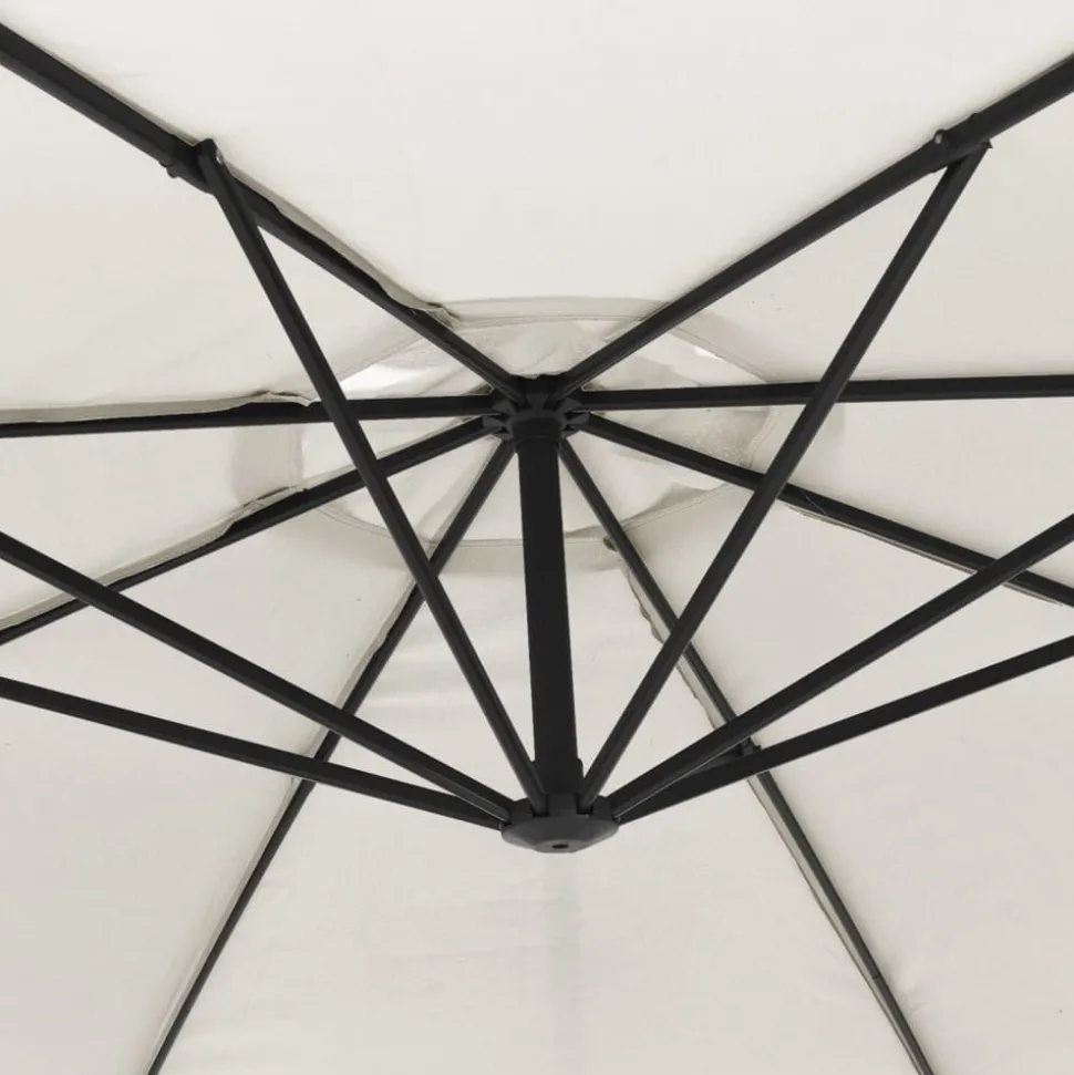 MAISON EXCLUSIVE - Parasol de jardin en porte-à-faux 3,5 m blanc sable