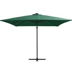 MAISON EXCLUSIVE - Parasol de jardin en porte-à-faux lumières led et mât en acier