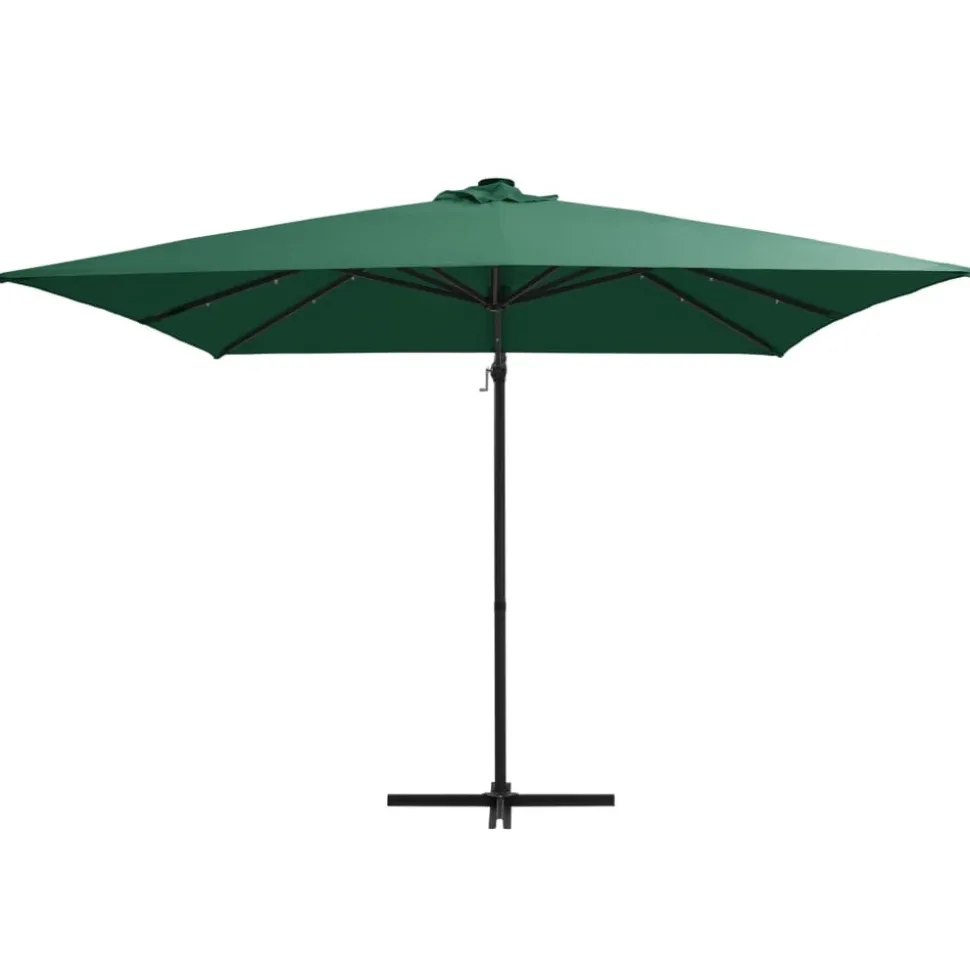 MAISON EXCLUSIVE - Parasol de jardin en porte-à-faux lumières led et mât en acier
