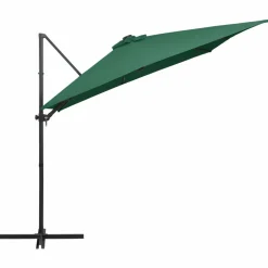 MAISON EXCLUSIVE - Parasol de jardin en porte-à-faux lumières led et mât en acier