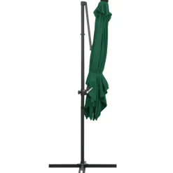 MAISON EXCLUSIVE - Parasol de jardin en porte-à-faux lumières led et mât en acier