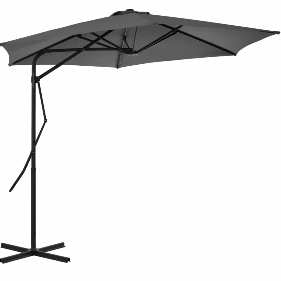MAISON EXCLUSIVE - Parasol d'extérieur avec poteau en acier 300 cm anthracite