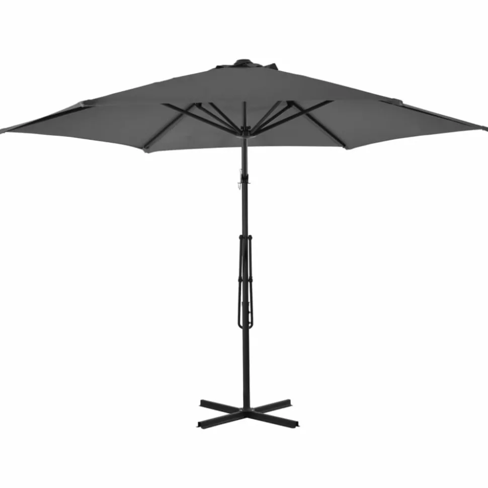 MAISON EXCLUSIVE - Parasol d'extérieur avec poteau en acier 300 cm anthracite