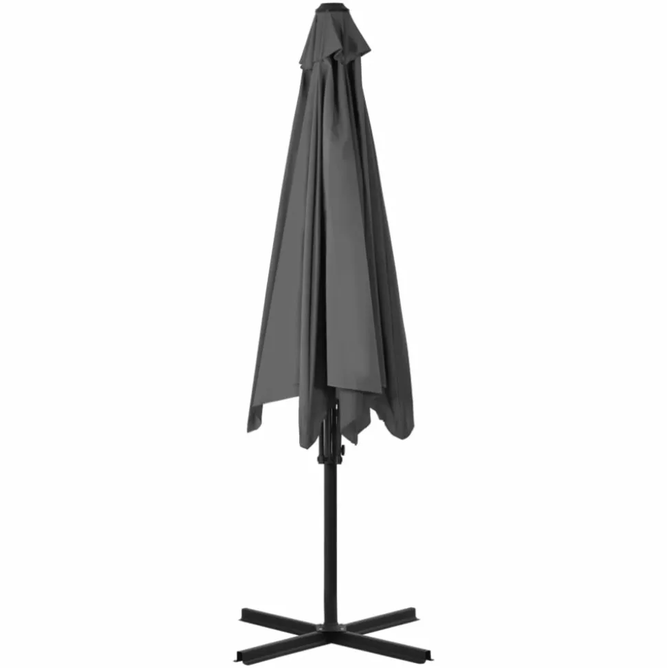 MAISON EXCLUSIVE - Parasol d'extérieur avec poteau en acier 300 cm anthracite