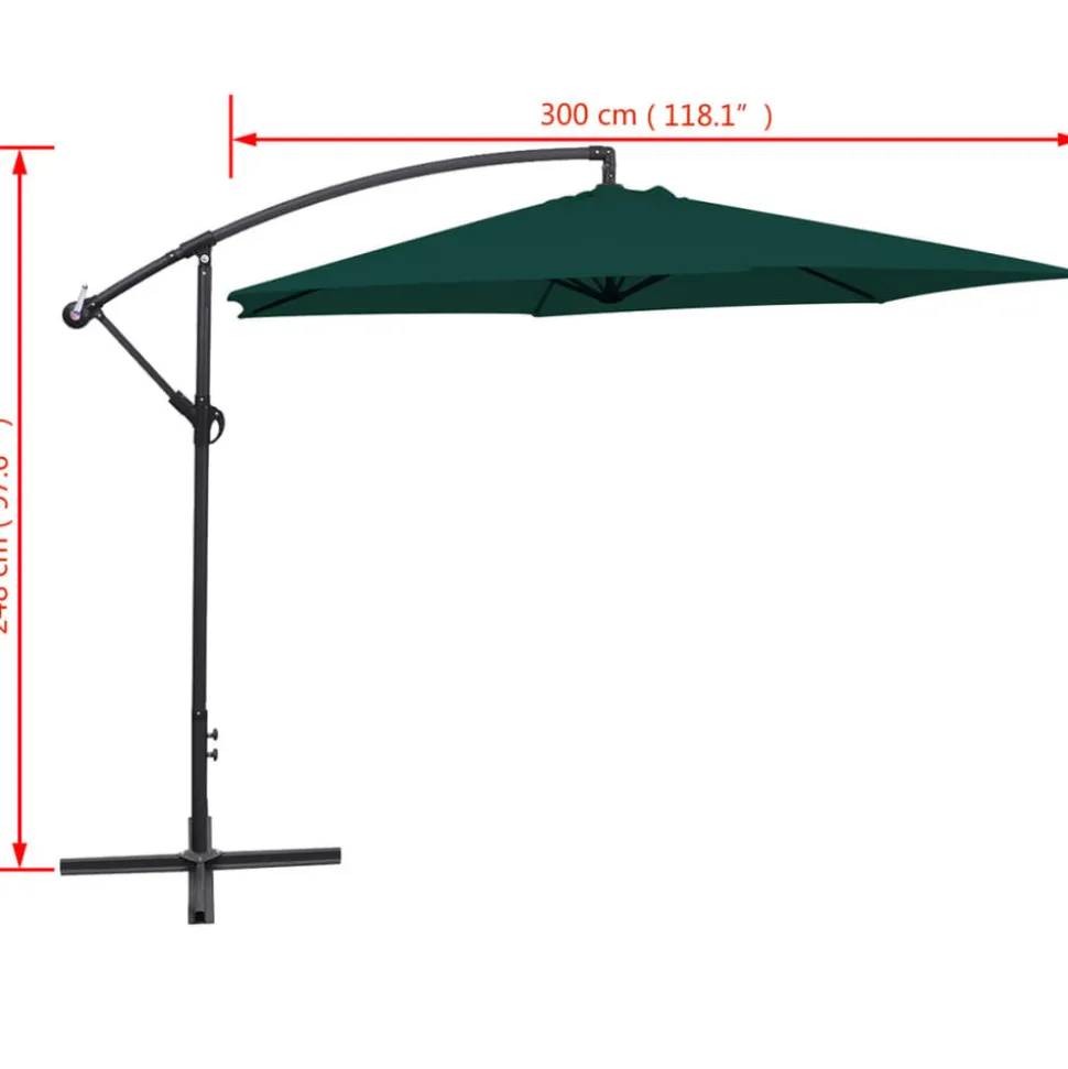 MAISON EXCLUSIVE - Parasol de jardin en porte-à-faux 3 m vert