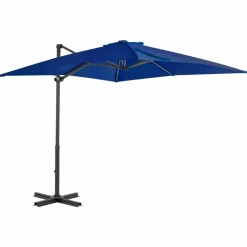MAISON EXCLUSIVE - Parasol de jardin en porte-à-faux mât en aluminium bleu azuré