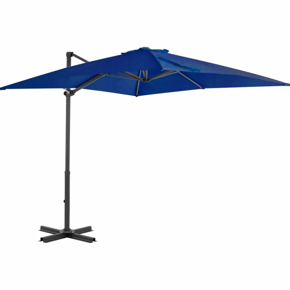 MAISON EXCLUSIVE - Parasol de jardin en porte-à-faux mât en aluminium bleu azuré