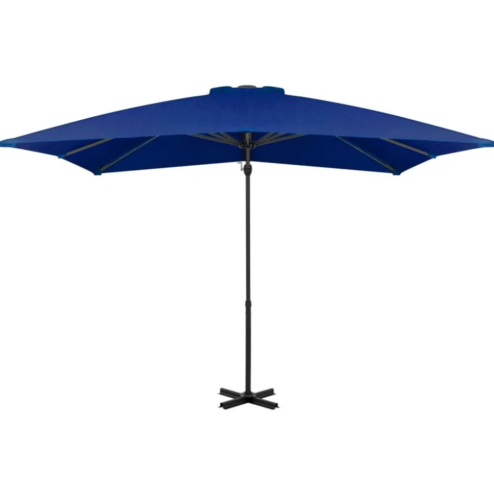 MAISON EXCLUSIVE - Parasol de jardin en porte-à-faux mât en aluminium bleu azuré