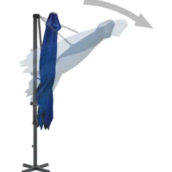 MAISON EXCLUSIVE - Parasol de jardin en porte-à-faux mât en aluminium bleu azuré