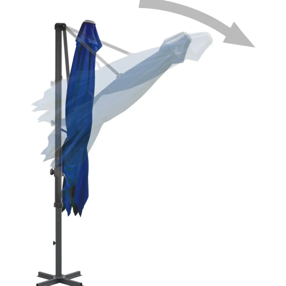 MAISON EXCLUSIVE - Parasol de jardin en porte-à-faux mât en aluminium bleu azuré