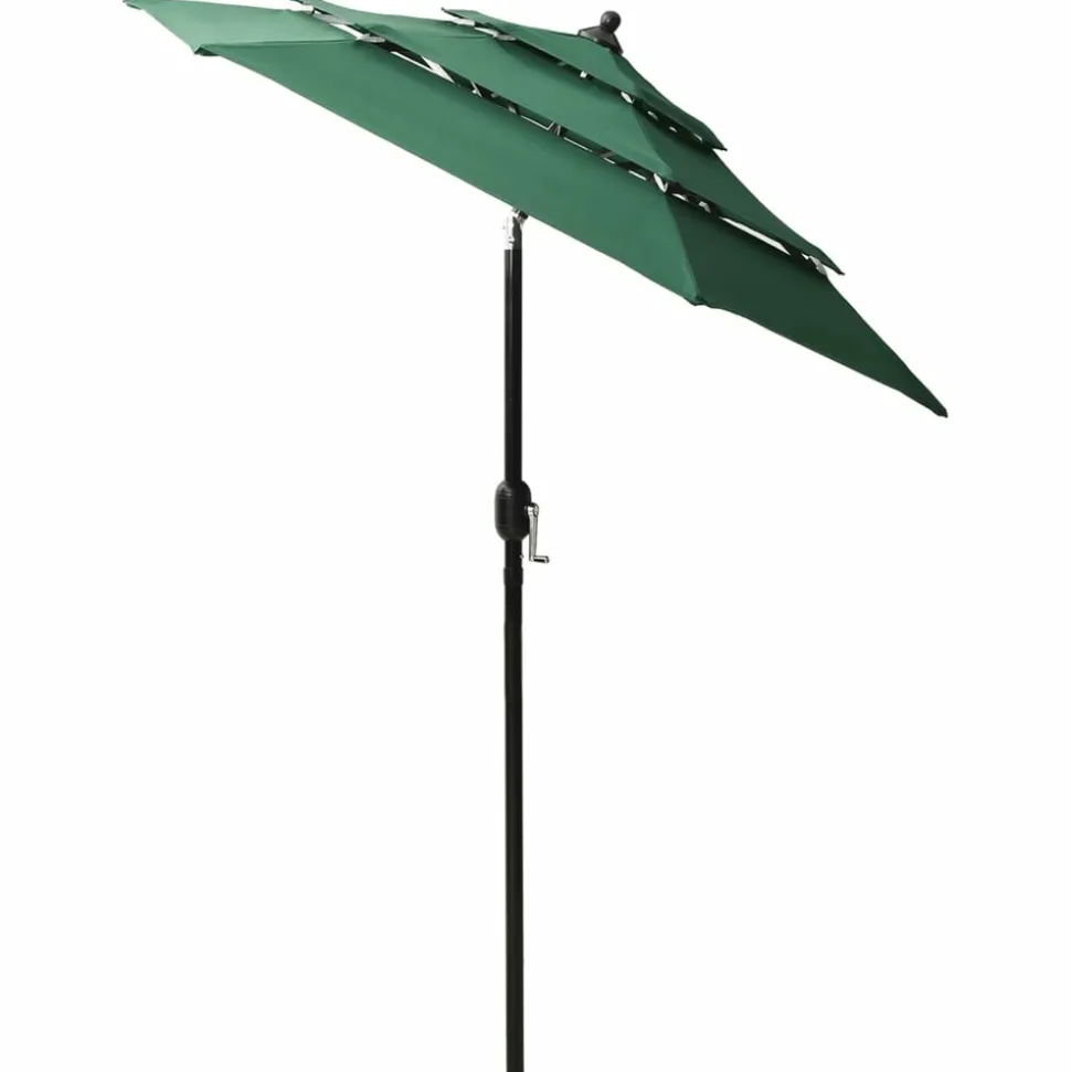 MAISON EXCLUSIVE - Parasol de jardin à 3 niveaux avec mât en aluminium vert 2 m