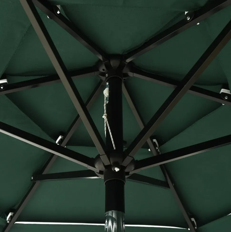 MAISON EXCLUSIVE - Parasol de jardin à 3 niveaux avec mât en aluminium vert 2 m