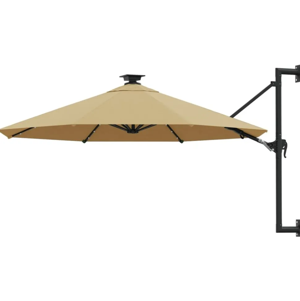 MAISON EXCLUSIVE - Parasol mural de jardin avec led 300 cm taupe