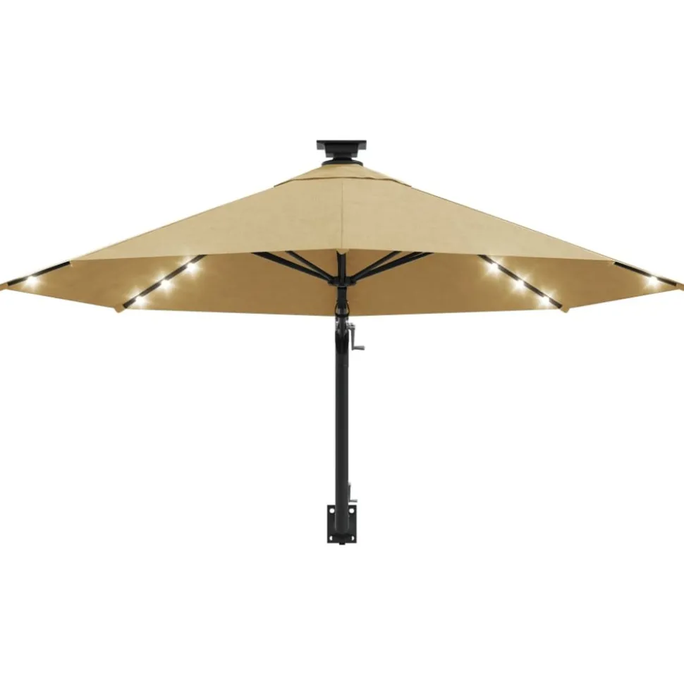 MAISON EXCLUSIVE - Parasol mural de jardin avec led 300 cm taupe