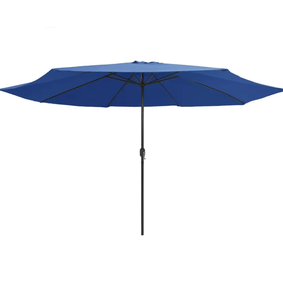 MAISON EXCLUSIVE - Parasol de jardin avec mât en métal 390 cm bleu azuré