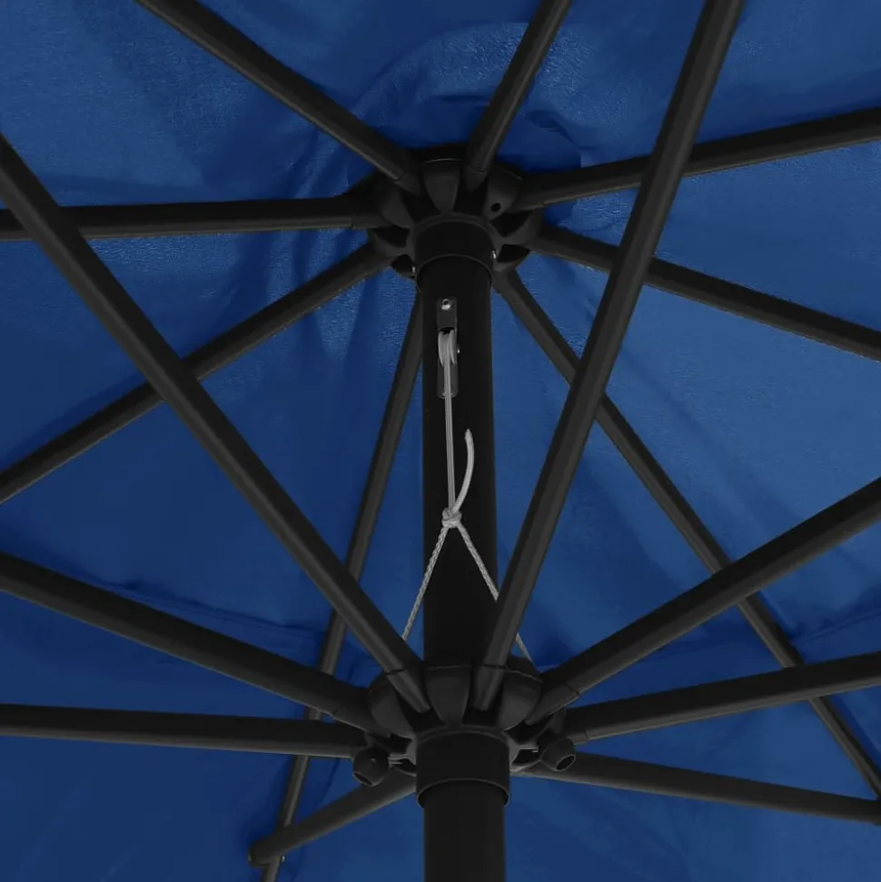 MAISON EXCLUSIVE - Parasol de jardin avec mât en métal 390 cm bleu azuré