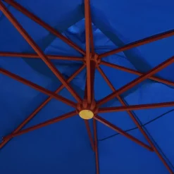 MAISON EXCLUSIVE - Parasol suspendu avec mât en bois 400x300 cm bleu