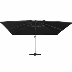MAISON EXCLUSIVE - Parasol déporté avec lumières led aluminium 400x300 cm noir