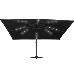 MAISON EXCLUSIVE - Parasol déporté avec lumières led aluminium 400x300 cm noir