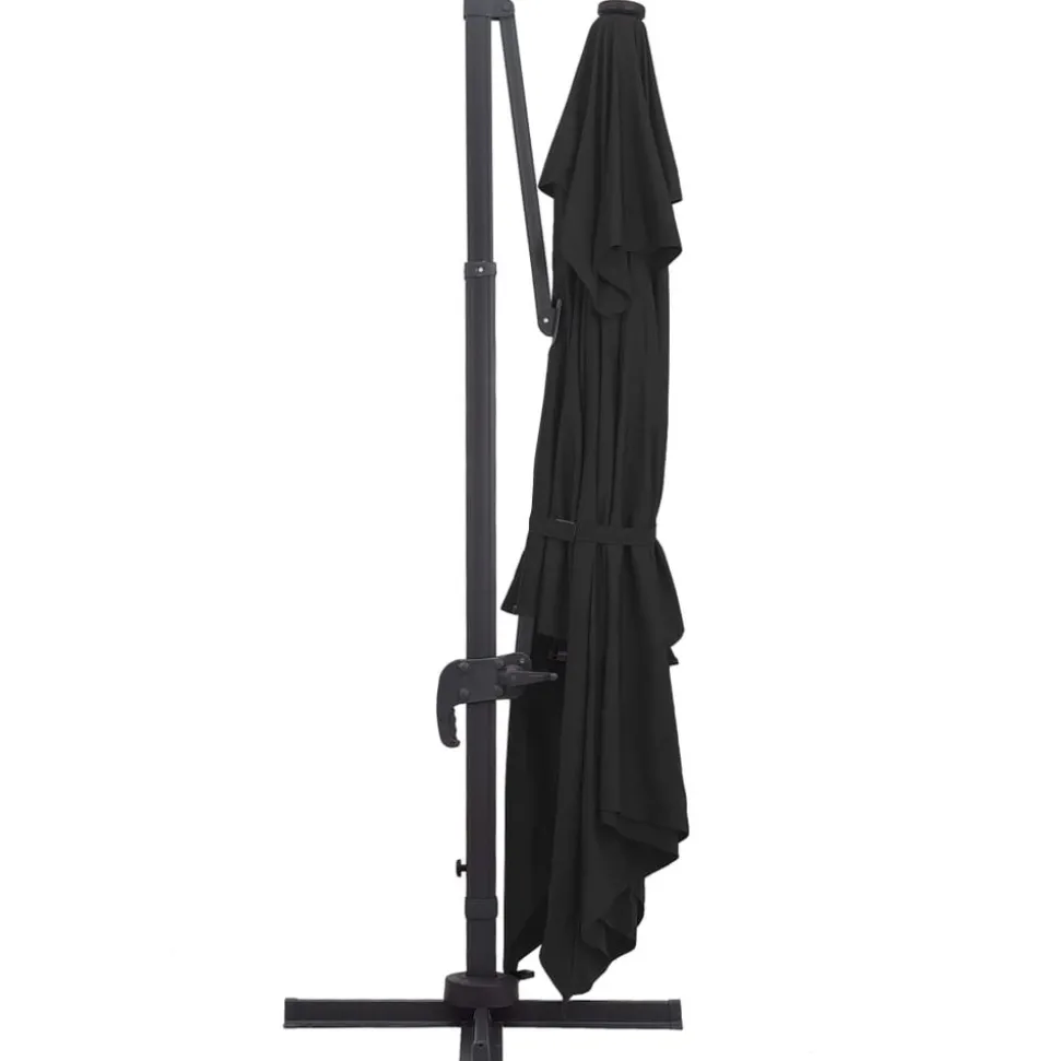 MAISON EXCLUSIVE - Parasol déporté avec lumières led aluminium 400x300 cm noir