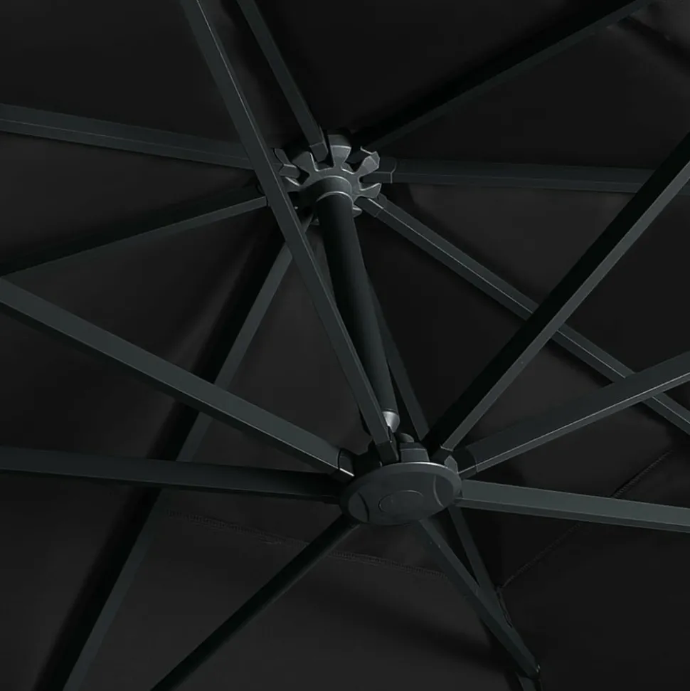 MAISON EXCLUSIVE - Parasol déporté avec lumières led aluminium 400x300 cm noir