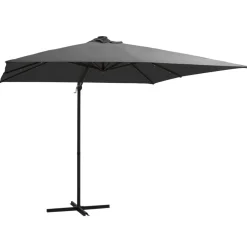 MAISON EXCLUSIVE - Parasol de jardin en porte-à-faux lumières led et mât en acier