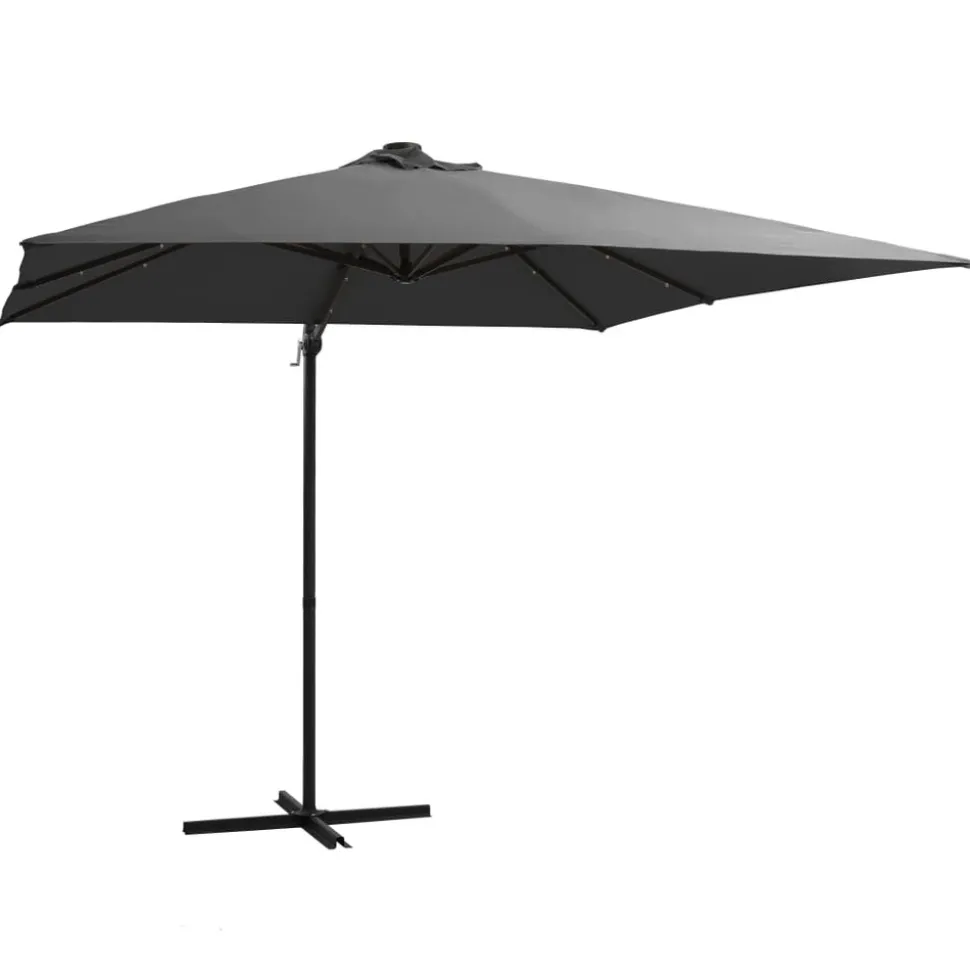MAISON EXCLUSIVE - Parasol de jardin en porte-à-faux lumières led et mât en acier