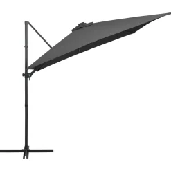 MAISON EXCLUSIVE - Parasol de jardin en porte-à-faux lumières led et mât en acier
