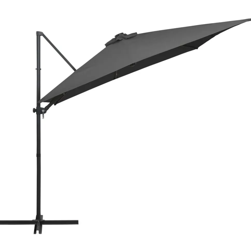 MAISON EXCLUSIVE - Parasol de jardin en porte-à-faux lumières led et mât en acier