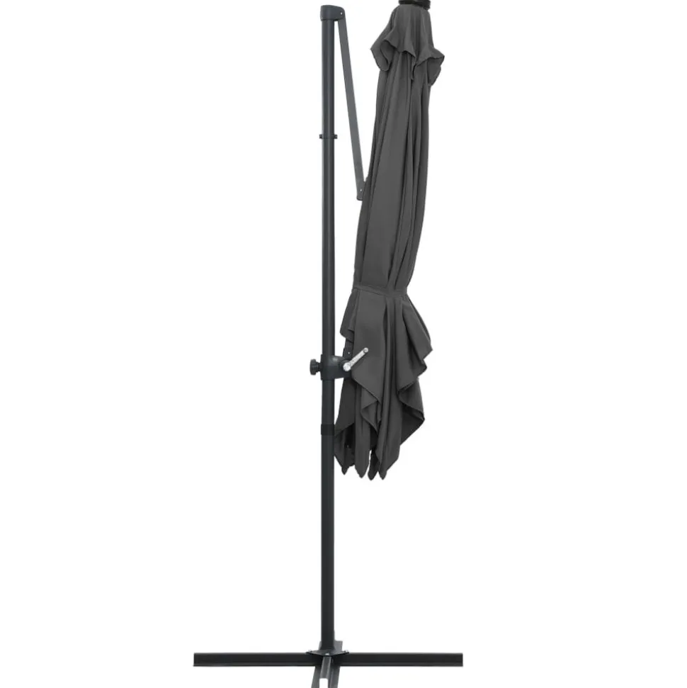 MAISON EXCLUSIVE - Parasol de jardin en porte-à-faux lumières led et mât en acier
