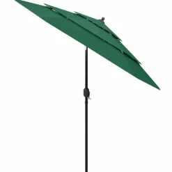 MAISON EXCLUSIVE - Parasol de jardin à 3 niveaux avec mât en aluminium vert 2,5 m