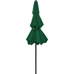 MAISON EXCLUSIVE - Parasol de jardin à 3 niveaux avec mât en aluminium vert 2,5 m