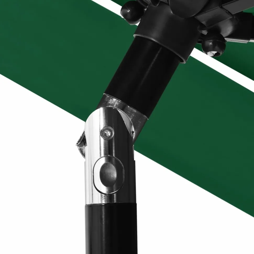 MAISON EXCLUSIVE - Parasol de jardin à 3 niveaux avec mât en aluminium vert 2,5 m