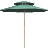 MAISON EXCLUSIVE - Parasol à deux étages avec poteau en bois 270 x 270 cm vert