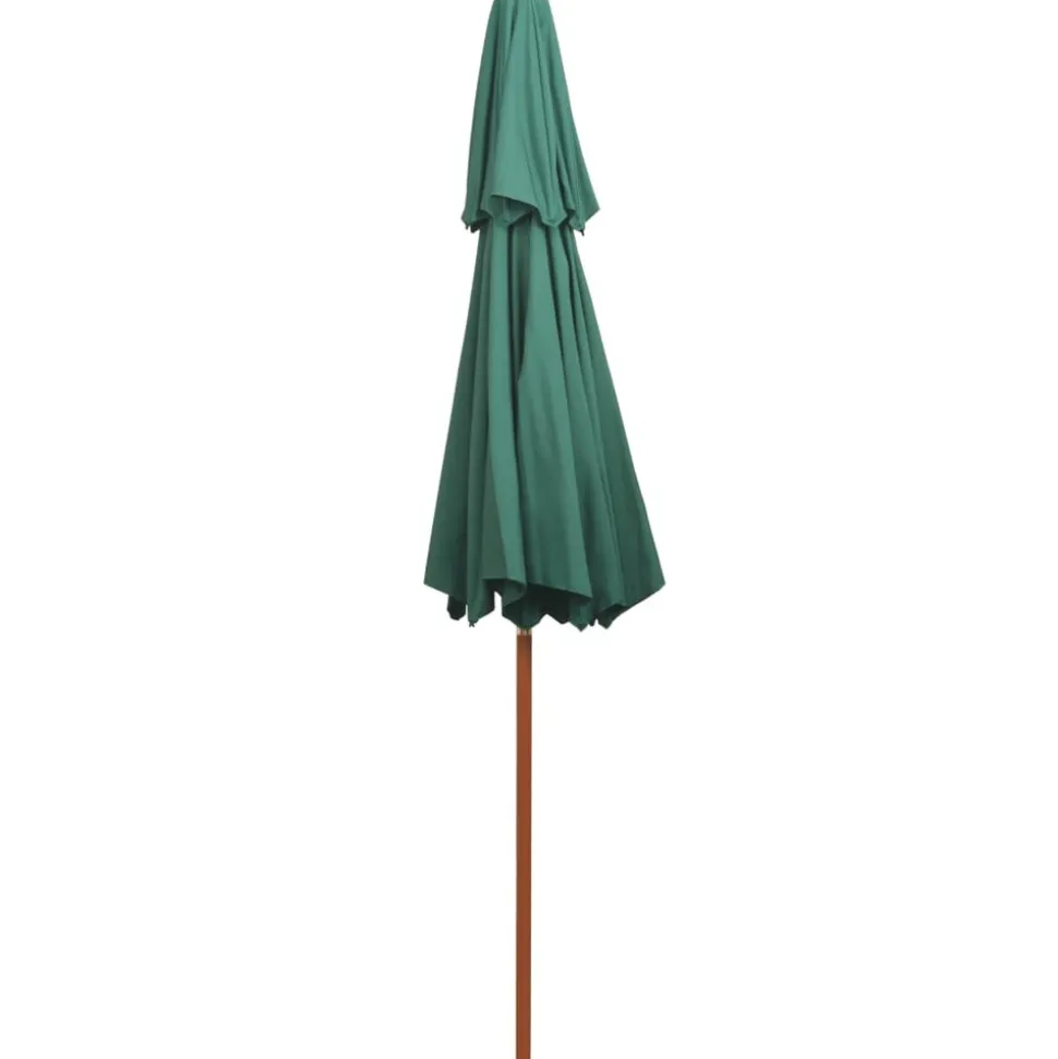 MAISON EXCLUSIVE - Parasol à deux étages avec poteau en bois 270 x 270 cm vert
