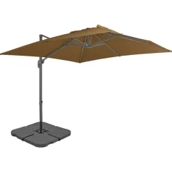 MAISON EXCLUSIVE - Parasol de jardin avec base portable taupe