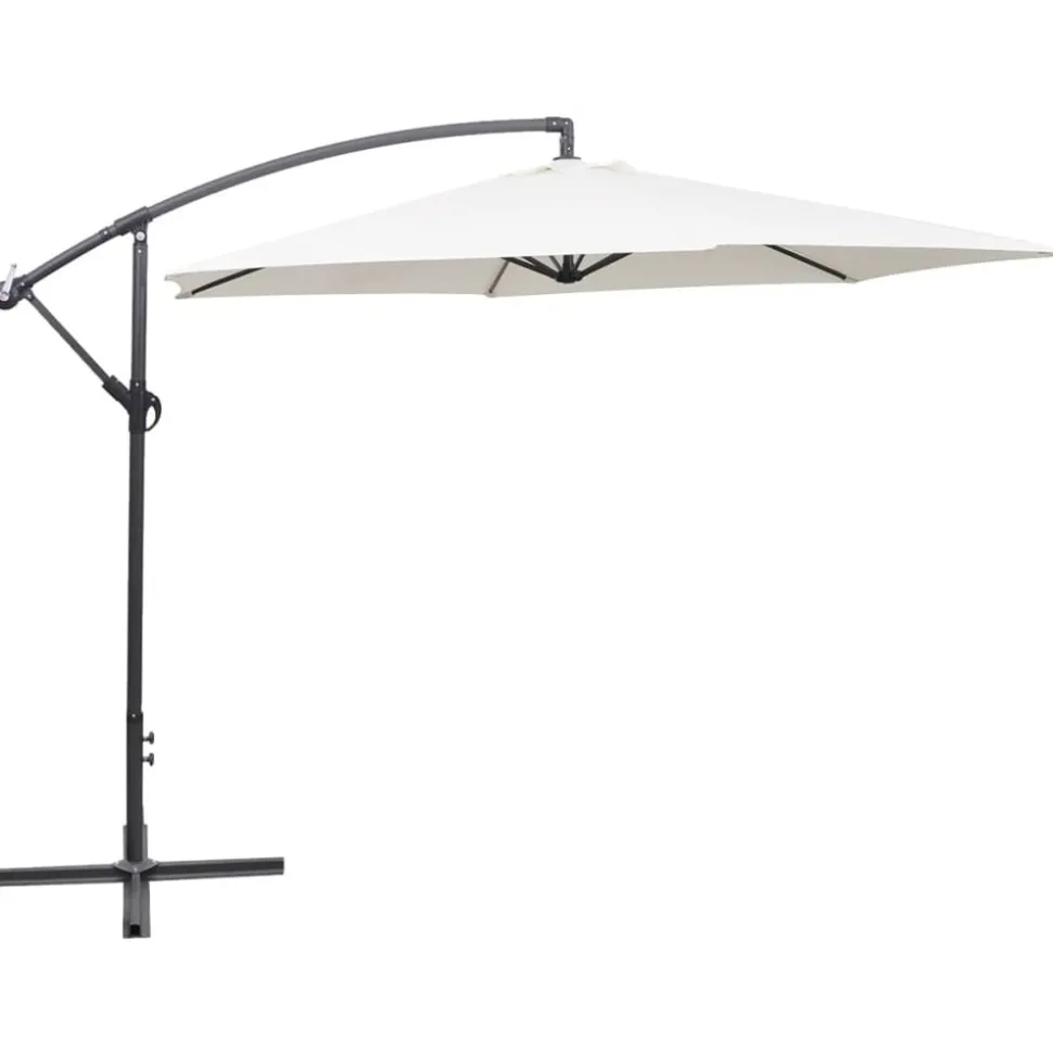 MAISON EXCLUSIVE - Parasol de jardin en porte-à-faux 3 m blanc sable
