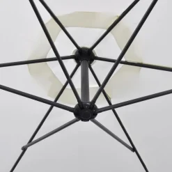 MAISON EXCLUSIVE - Parasol de jardin en porte-à-faux 3 m blanc sable