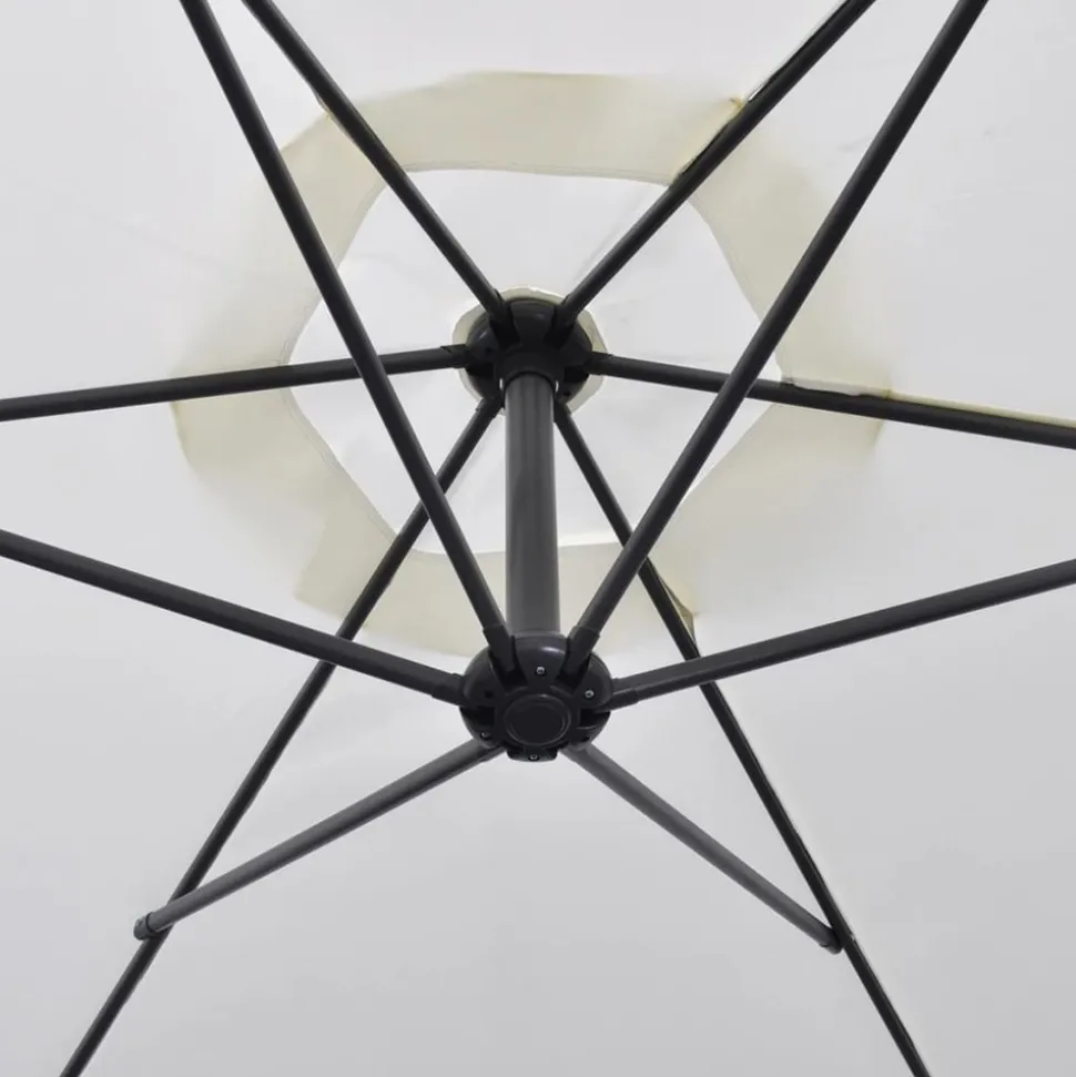 MAISON EXCLUSIVE - Parasol de jardin en porte-à-faux 3 m blanc sable