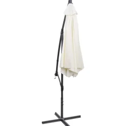 MAISON EXCLUSIVE - Parasol de jardin en porte-à-faux 3 m blanc sable