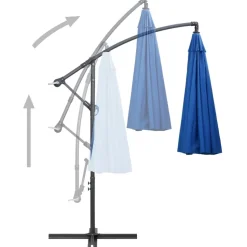 MAISON EXCLUSIVE - Parasol suspendu avec poteau bleu 3 m
