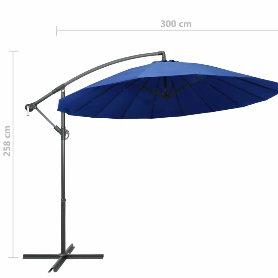 MAISON EXCLUSIVE - Parasol suspendu avec poteau bleu 3 m
