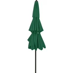 MAISON EXCLUSIVE - Parasol de jardin à 3 niveaux avec mât en aluminium vert 3 m
