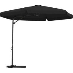 MAISON EXCLUSIVE - Parasol de jardin avec mât en acier 300 cm noir