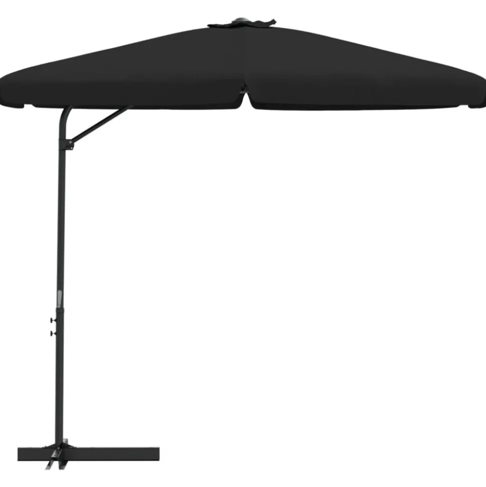 MAISON EXCLUSIVE - Parasol de jardin avec mât en acier 300 cm noir