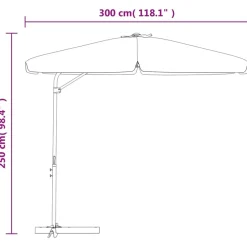 MAISON EXCLUSIVE - Parasol de jardin avec mât en acier 300 cm noir