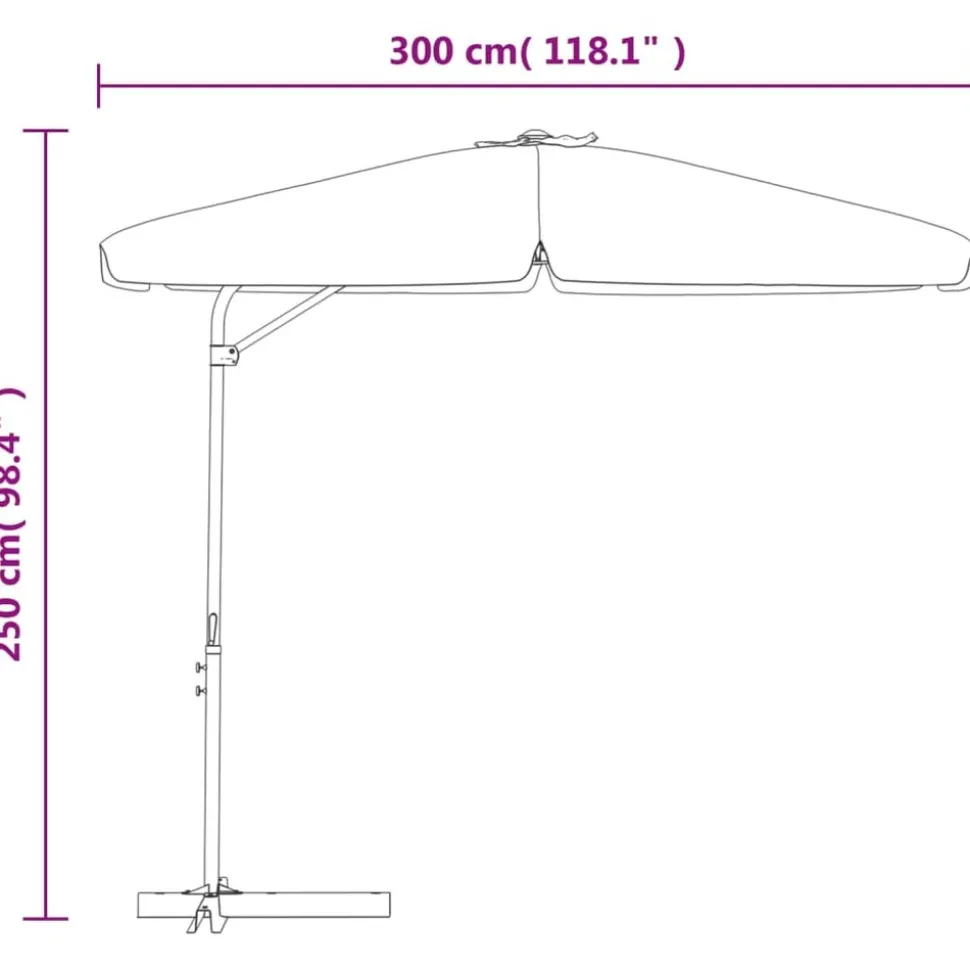 MAISON EXCLUSIVE - Parasol de jardin avec mât en acier 300 cm noir